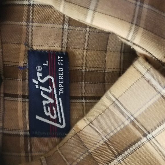 Levi's - Button down shirt, Size - L, Color - Brown W/yellow checkered pattern - Picture 4 of 7